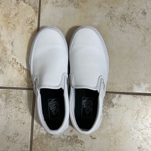 Vans slip on leather shoes